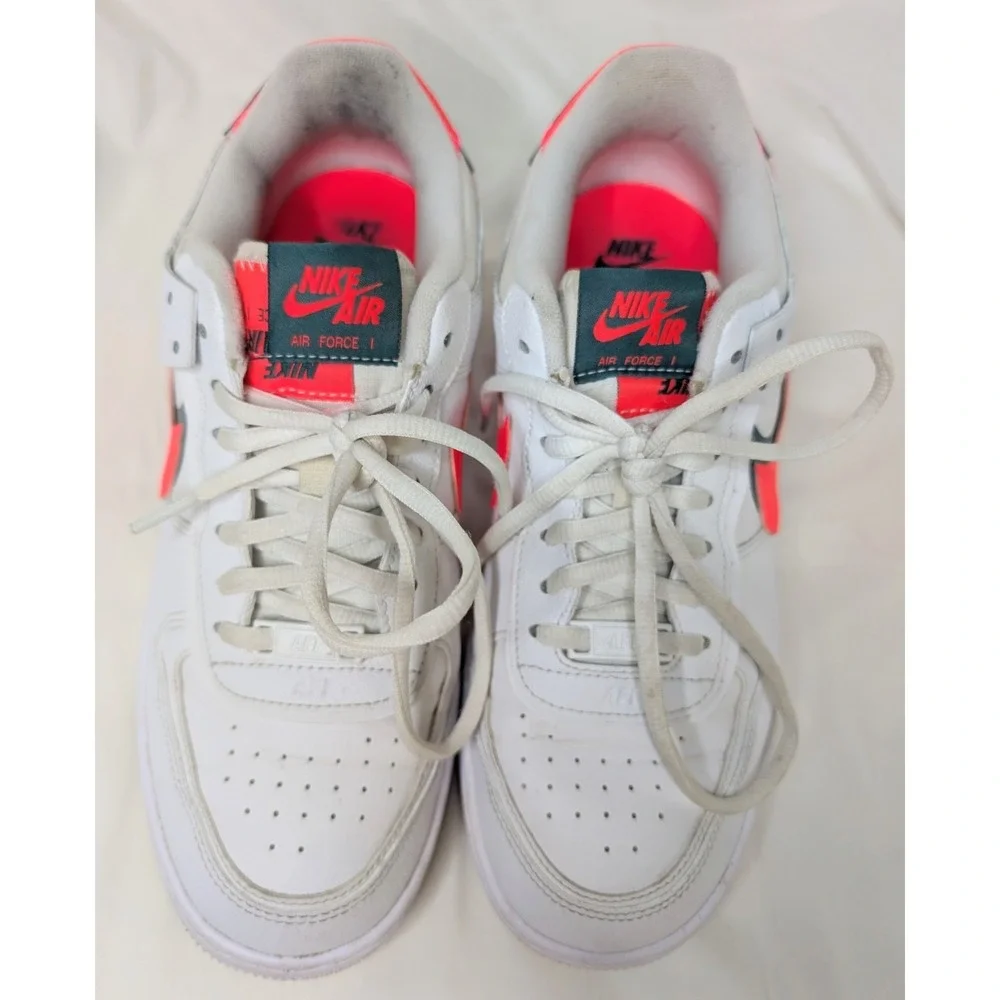 Women's Nike Air Force‎ 1 White pink shoes size 9.5